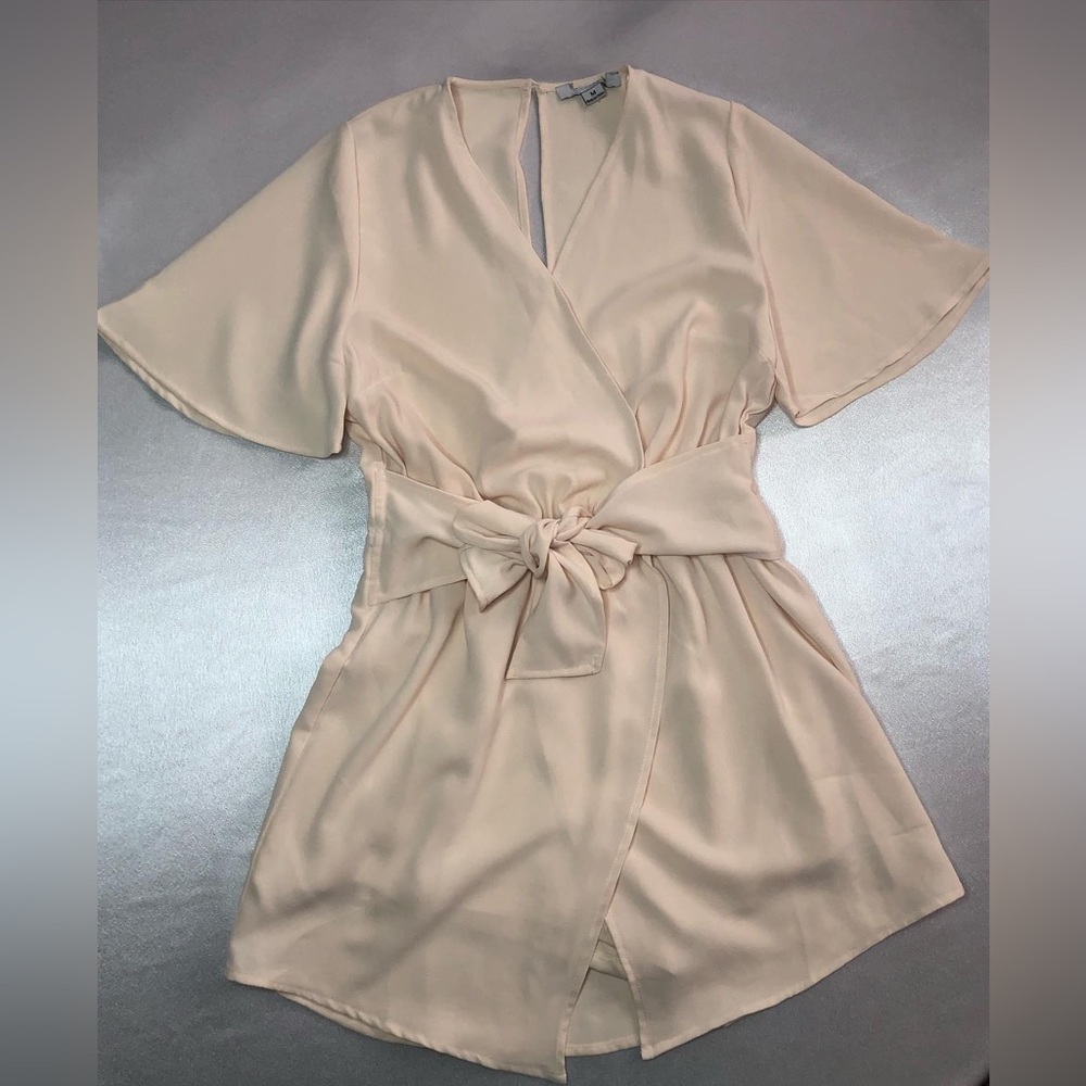 Front Tie Cream Romper